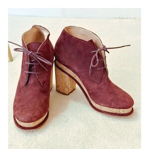 CHANEL Burgundy Ankle Boots